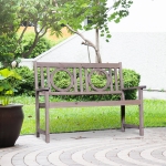 Outsunny 2-Seater Garden Bench Solid Fir Wood Loveseat Chair Patio Outdoor Furniture