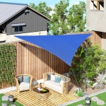 Outsunny 16.4' Triangle Outdoor Patio Sun Shade Sail Canopy UV Top Shelter Blue