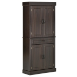 HOMCOM 71" Freestanding Kitchen Pantry with 4 Doors, and 2 Large Cabinets, Tall Storage Cabinet with Wide Drawer for Kitchen Dining Room, Coffee