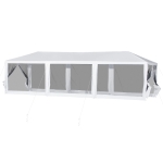 Outsunny 10' x 30' Easy Open Gazebo Canopy Wedding Party Tent with 8 Removable Mesh Side Walls - White