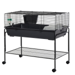 PawHut Small Animal Cage Rolling Hutch w/ Detachable Stand Storage Shelf 39.25" L x 21.75" W x 36.5" H