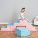 Soozier 2 Piece Climb and Crawl Activity Play Set Soft Secure Foam Playset for Toddler Preschooler Indoor Play Equipment Baby Learning Toys Multicolor(c-2)