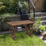 Outsunny Outdoor Dining Table Patio Display Desk Natural Fir Wood Water-Resistant