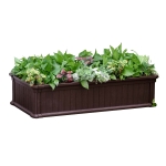 Outsunny 4' x 2' x 1' Raise Garden Bed, Planter Box for Flowers, Herbs Outdoor Backyard with Easy Assembly - Brown