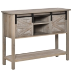 HOMCOM Freestanding Sideboard Buffet Table with 4 Large Storage Compartments, Grey