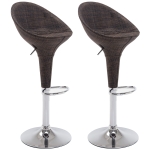 HOMCOM 2pc Wicker Style Sling Fabric Chrome Bucket Seat Patio Bar Stool Spa Pool