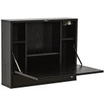 HomCom Wall Mounted Writing Computer Desk Workstation with Foldable Space Saving Design & Ample Interior Storage - Black