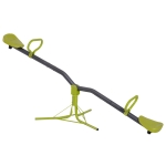 HOMCOM Kids Spinning Seesaw Swivel Teeter Totter Playground Equipment 360° Rotation Child Seesaw Rocker Swing - Green & Grey