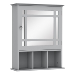 kleankin Bathroom Cabinet Wall Mount with Mirror Door 3 Shelf Organizer for Bathroom, Kitchen, Bedroom, Grey
