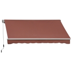 Outsunny 10' x 8' Manual Retractable Sun Shade Patio Awning - Coffee Brown