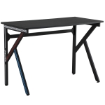 HOMCOM Gaming Desk Racing Workstation with Headphone Hook for Home Office, Black