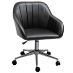 Vinsetto Mid Back Home Office Chair Computer Desk Chair with PU Leather, Adjustable Height, Swivel Wheels for Study, Bedroom, Black