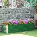 Outsunny Raised Garden Bed, Elevated Large Metal Planter Box w/ Install Gloves for Backyard, Patio to Grow Vegetables, Herbs, and Flowers, Green
