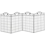 Outsunny Garden Decorative Fence 4 Panels 44in x 12ft Steel Border Edging for Landscaping