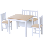 Qaba 4-Piece Kids Table and Chair Set with Storage