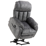 HOMCOM Power Lift Chair Electric Recliner for Elderly, Compact Living Room Chair with Side Pocket & Remote Control, Grey