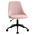 Vinsetto Mid-Back Swivel Office Velvet Fabric Scallop Shape Computer Desk Chair, Pink