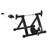 Soozier Magnetic Indoor Speed Bike Kinetic Trainer with 5 Levels of Resistance & Bar Mounted Remote Control, Black