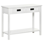 HOMCOM 39" Console Table Sofa Hallway Table w/ Storage Drawers and Bottom Shelf, White