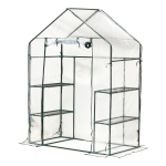 Outsunny 4.5' x 2.5' x 6.5' Outdoor Portable Walk-In Greenhouse with Shelves