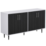 HOMCOM Modern Sideboard Buffet Kitchen Storage Cabinet Console Table with Adjustable Shelves, Anti-Topple Design, and Large Countertop - Grey