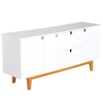 HomCom 57" Two Tone Contemporary Sideboard Buffet Table Storage Cabinet - White