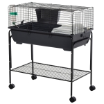 PawHut Small Animal Cage Rolling Hutch w/ Detachable Stand Storage Shelf 30.75" L x 17.25" W x 35.75" H