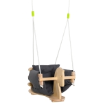 Outsunny Baby Swing Seat Wooden Toy Horse with Cotton Cushion Pillow Indoor Outdoor