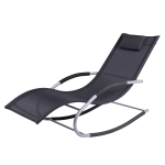 Outsunny Chaise Rocker Patio Lounge Chair Swing Recliner with Pillow