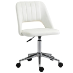 Vinsetto Ergonomic Velvet Armless Computer Swivel Upholstered Chair w/ Open Back, White