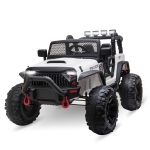 Aosom 12V Battery-Powered Kids Electric Ride On Truck Car with Wide Seat, Parent Remote Control & Bluetooth Music, White