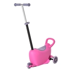 Qaba 3-in-1 Kids Scooter, Sliding Walker Push Car with 3 Wheels, Height Adjustable, Pink
