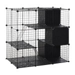 PawHut Pet Playpen with Door Storage Shelf for Kittens Chinchillas and Pet Minks