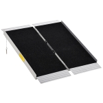 HOMCOM 3' Portable Wheelchair Ramp Aluminum Threshold Mobility Single-fold for Scooter with Carrying Handle