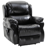 HOMCOM Power Massage Electric Reclining Sofa Chair with Heat, Remote Control, 8 Massaging Points and Extended Footrest, PU Leather Material, Black