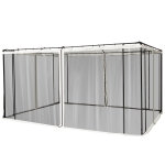 Outsunny Universal Replacement Mesh Sidewall Netting for 10' x 12' Gazebos and Canopy Tents with Zippers, (Sidewall Only) Black