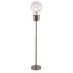 HOMCOM Industrial Tall Pole Floor Lamp with Metal Base, Bulb-Shaped Glass Shade, and E26 Bulb - Bronze