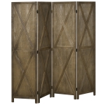 HOMCOM 4-Panel Folding Privacy Screen Room Divider, Brown