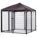 PawHut Large Lockable Outdoor Dog House Kennel with Water-resistant Roof for Small and Medium Sized Pets