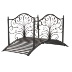 Outsunny 4' Metal Arched Backyard Decorative Garden Bridge - Black Bronze