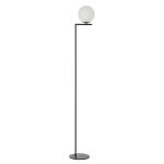 HOMCOM Modern Standing Floor Lamp Metal Bedroom Light w/ 350° Adjustable Shade, Black