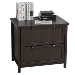 HOMCOM Retro Style 2-Drawer Lateral File Cabinet Chest with Hanging Bars, Wooden Documents Storage for Letter/Legal Size, Brown
