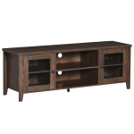 HOMCOM 60" TV Console Stand Entertainment Center w/ Shelves Cabinets & Cable Hole, Coffee