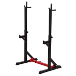 Soozier 2-Piece Pair Steel Height and Base Adjustable Barbell Squat Rack and Bench Press