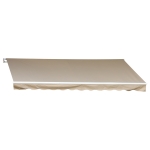 Outsunny 12' x 10' Outdoor Patio Manual Retractable Exterior Window Awning with Adjustable & Versatile Design - Beige