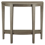 Monarch 36" Transitional Style Half-Moon Shaped 2-Tier Accent Console Table - Dark Taupe Reclaimed Wood-Look Finish