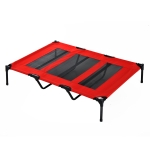 PawHut 48" x 46" Metal Frame Elevated Folding Pet Bed Dog Cot Camping Sleeper Cooling Summer Pet Bed - Red
