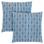 Monarch 18" x 18" Wave Pattern Throw Pillow (Set of 2) - Blue