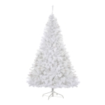 HOMCOM 6ft PVC Pre Lit Artificial Christmas Tree with Metal Stand 250 Warm White LED 1000 Tips - White
