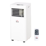 HOMCOM 10000BTU Mobile Portable Air Conditioner for Cooling, Dehumidifier, and Ventilating with Remote Control, for Home Office, White